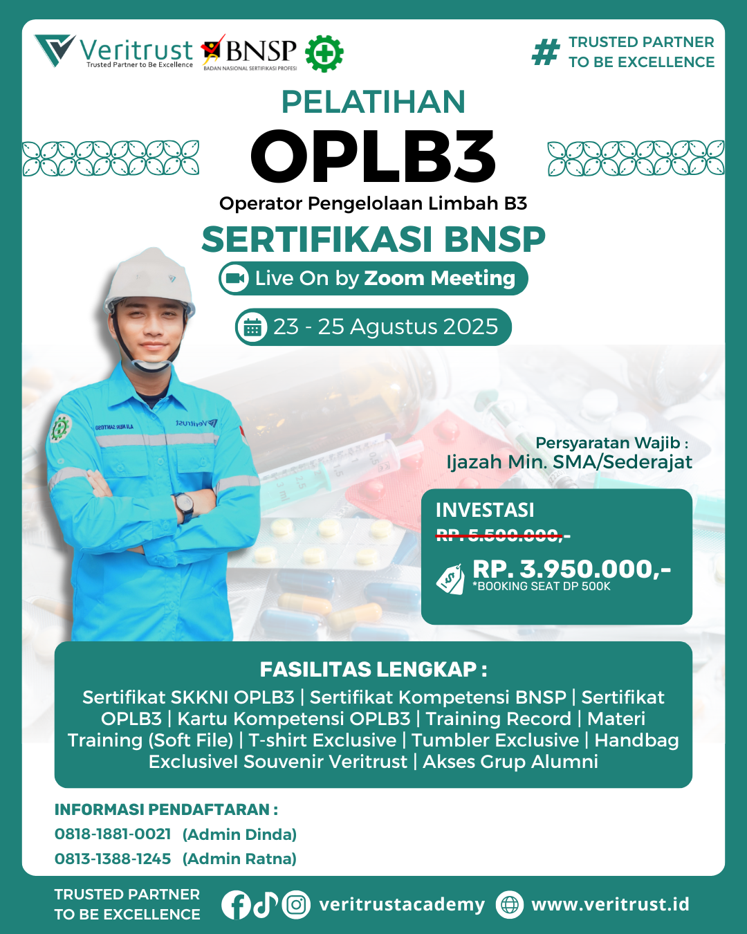 Jadwal Pelatihan OPLB3 Sertifikasi BNSP