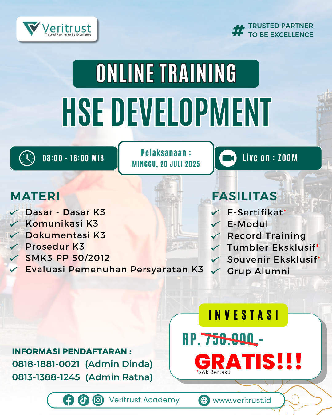 Pelatihan HSE Development Gratis