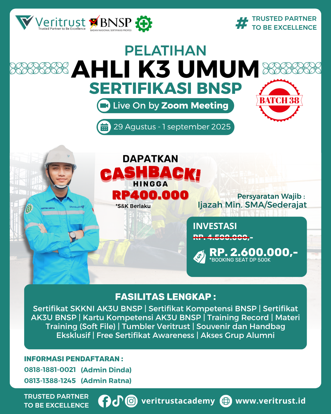 Pelatihan Ahli K3 Umum Sertifikasi BNSP