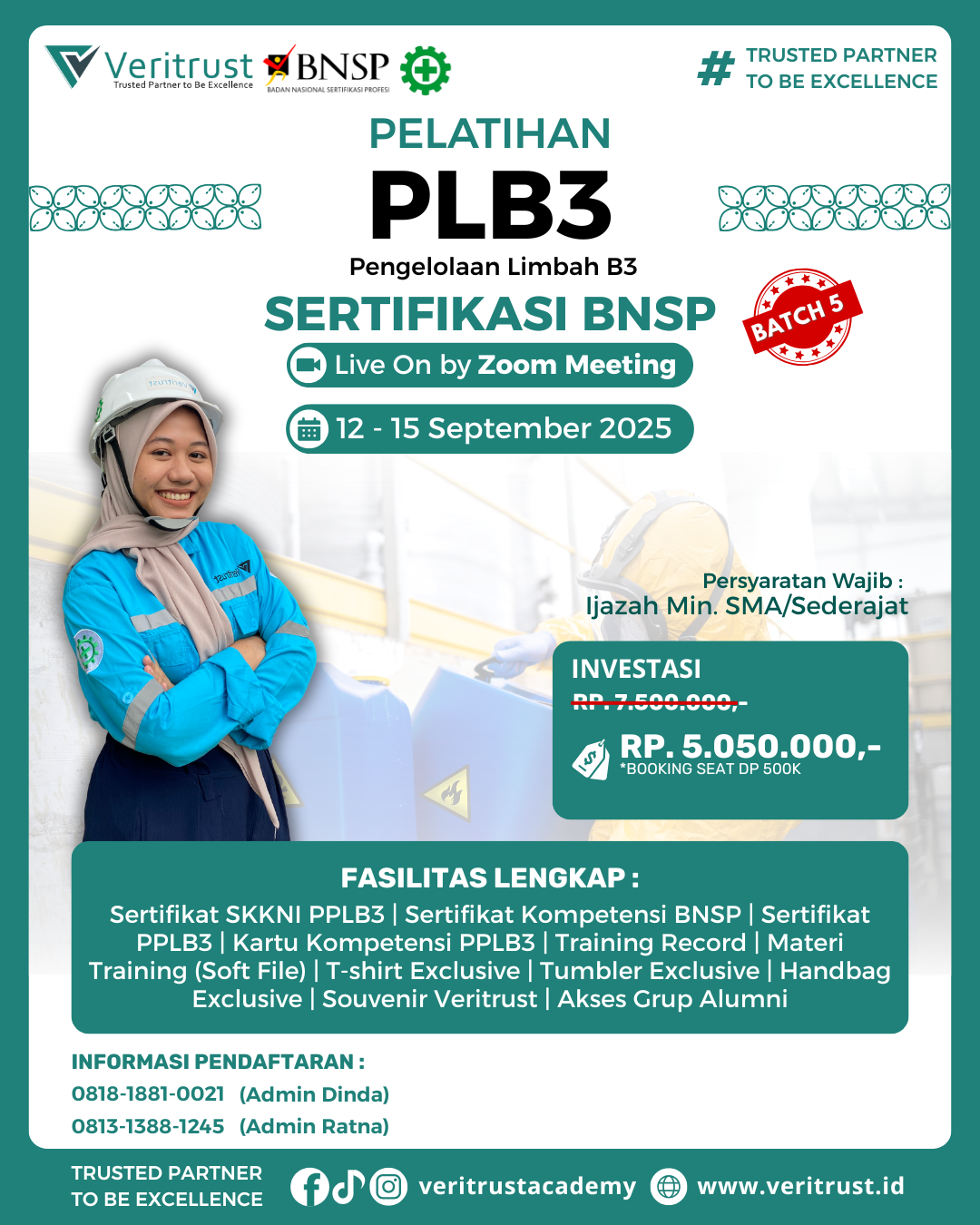 Pelatihan PLB3 BNSP murah
