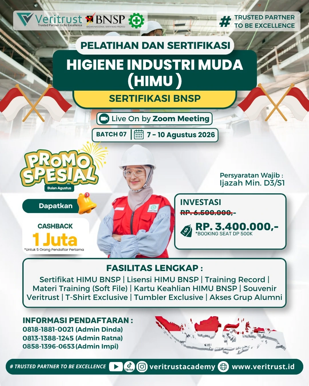 Pelatihan Higiene Industri Muda ( HIMU ) Sertifikasi BNSP